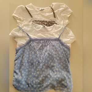 Girls Floral Layering Top 2 Pack Size Medium